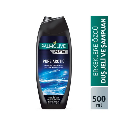 Palmolive Men Pure Artric 2'si 1 Arada Vücut ve Saç için Duş Jeli ve Şampuan 500 ml