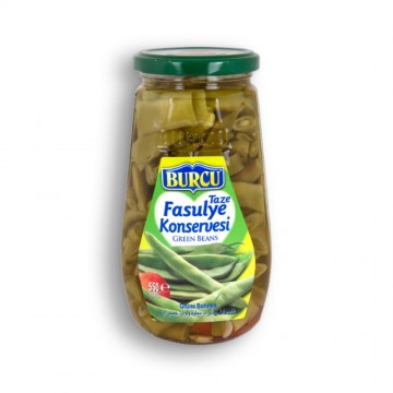 Burcu Taze Fasülye Konservesi 550 gr Cam Kavanoz