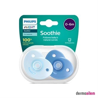 Philips Avent Soothie 0-6m 2'li Mavi Emzik