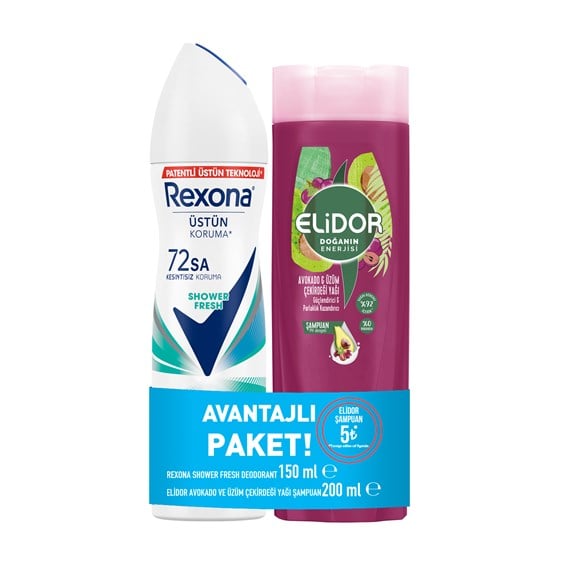Rexona Deodorant Shower Fresh ve Elidor Şampuan 200 ml