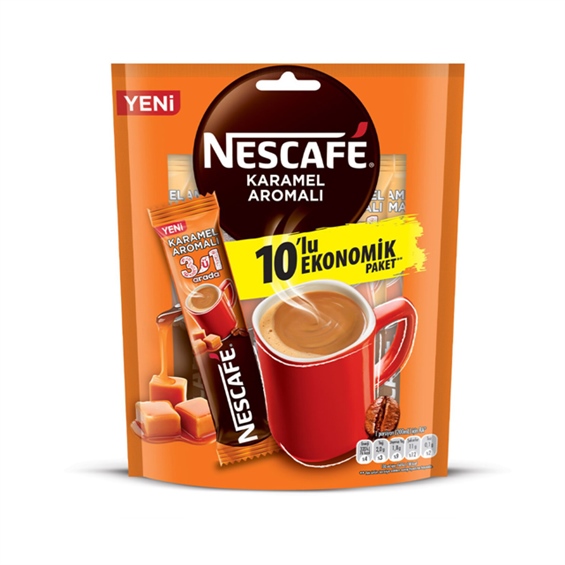 Nescafe 3 Ü 1 Arada Caramel 10'Lu 17,7 Gr