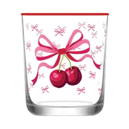 Lav Kiraz Desenli Kısa Bardak 360 cc  