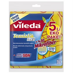 Vileda %30 Mikrofiber Düz 5 Li Temizlik Bezi