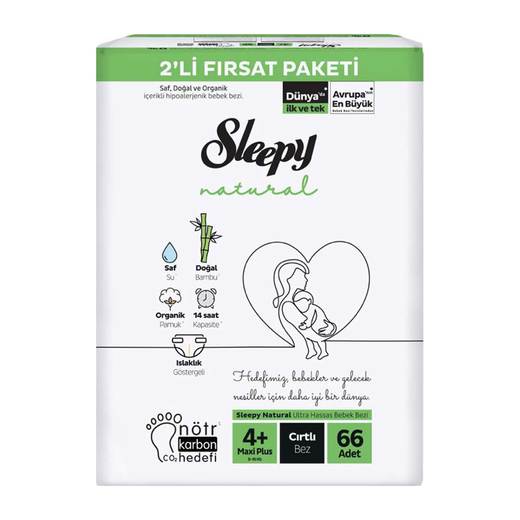 Sleepy Bebek Bezi 2 li Fırsat Maxi Plus (4+) 66