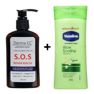 Derma CC Laboratories Atocare Lotion 200 ml + Vaseline Aloe Soothe Lotion 200 ml