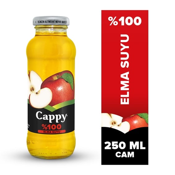 Cappy %100 Elma Suyu Cam Şişe 250 ml