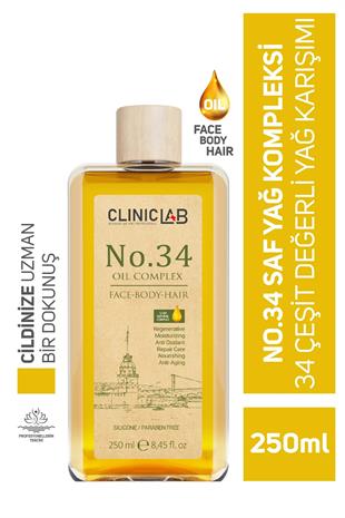 Cliniclab Cilt Vücut ve Saç Bakım Yağı No: 34 250 ml