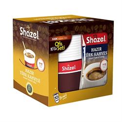 Shazel Hazır Türk Kahvesi Sade Ofis Seti 7G X 10 Adet
