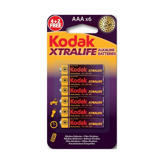 Kodak Kalem Pil 4+2'li Xtralife Alkalin İnce