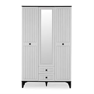 Cagiz Lara 3 Kapılı Dolap/Beyaz-Beyaz