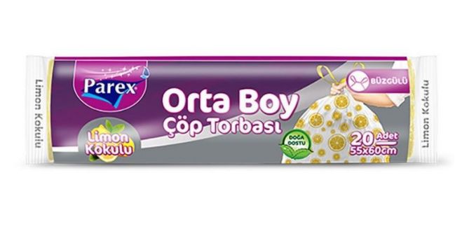 Parex Büzgülü Limon Kokulu Orta Boy Çöp Torbası 20'li