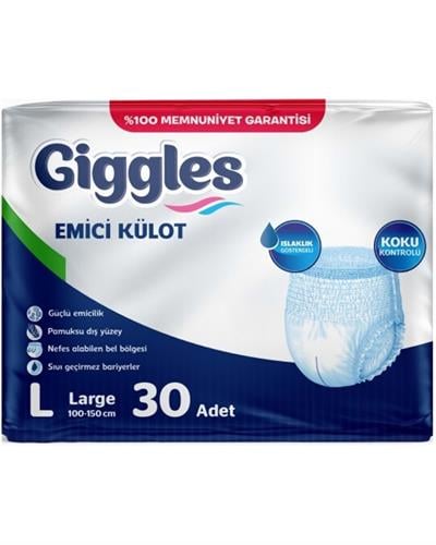 giggles Giggles Hasta Bezi Yetişkin Emici Külot L-büyük 30 Adet Tekli Pk