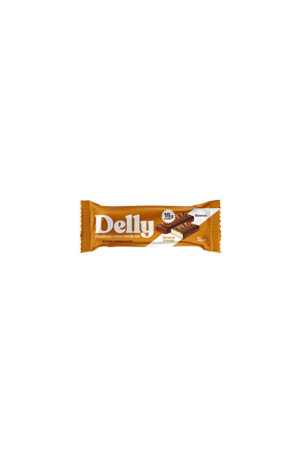 Delly Çikolata Kaplı Karamelli Protein Bar 40 g