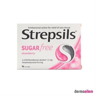 Strepsils Şekersiz Çilek Aromalı Pastil 16 Adet