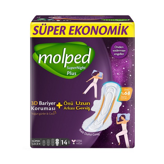 Molped Süpernight Süper Eko Önü Uzun Gece Plus 14 lü