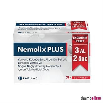 Nemolix Plus 30 Tablet Ekonomik Paket 3 Al 2 Öde
