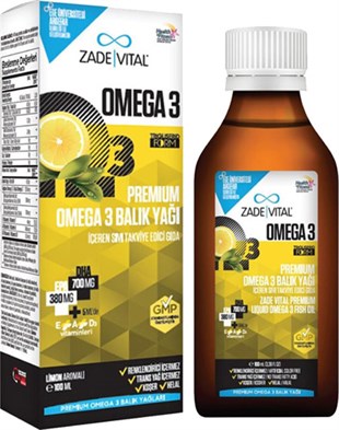 Zade Vital Omega 3 Balik Yaği Şurubu Limon Aromali 100 ml