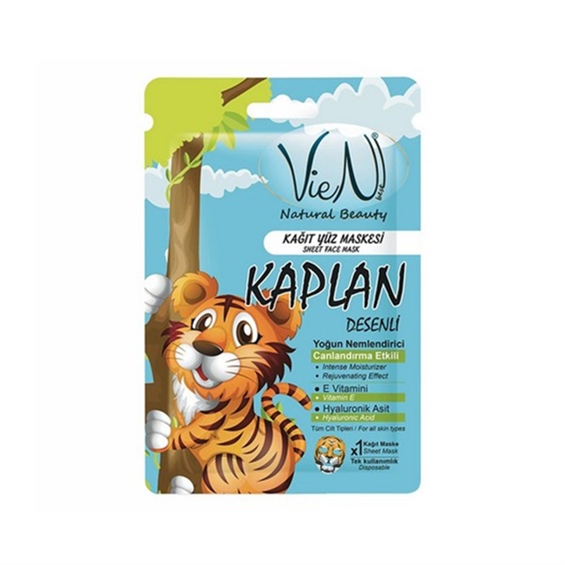 Vien Kağıt Maske Kaplan Desenli