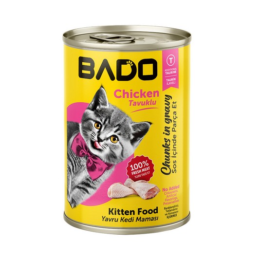 Bado Kedi Maması Konserve Yavru 400 gr Tavuk Etli 