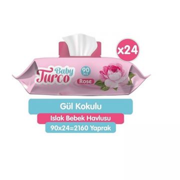 Baby Turco Gül Islak Havlu 90 X 24 paket