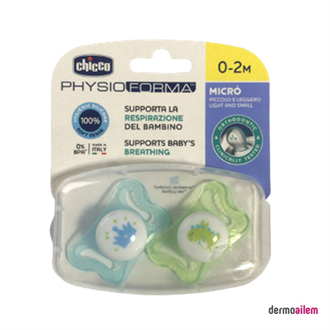 Chicco PhysioForma Micro 0-2 Ay Silikon Emzik 2'li - Turkuaz-Yeşil