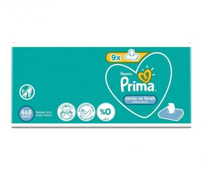 Prima Temiz ve Ferah 9'lu 468 Yaprak Islak Havlu