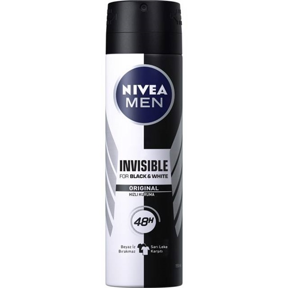Nivea Invisible For Black & White Orijinal Deodorant For Men 150 ml