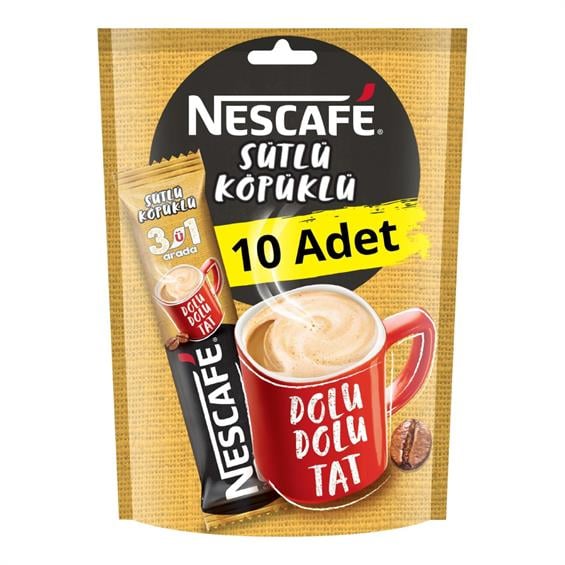 Nescafe 3'ü 1 Arada Sütlü Köpüklü 10'lu 174 gr