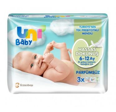 Uni Baby Hassas Dokunuş 52 Yaprak 3'lü Paket Islak Mendil