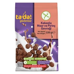 Tada Glutensiz Kakaolu Mısır ve Pirinç Gevreği 220g Kahvaltılık Gevrek