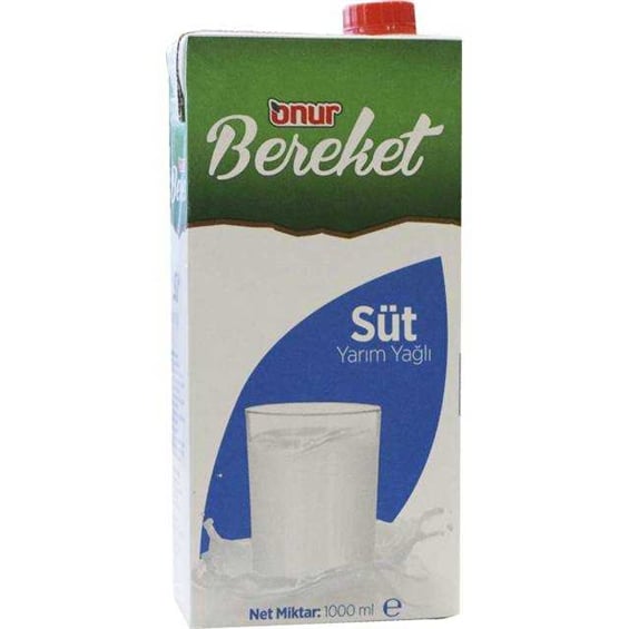 Onur Bereket Yarım Yağlı Süt 1 lt