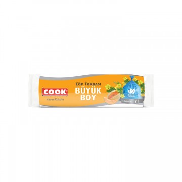 Cook Büzgülü & Kokulu Büyük Boy Çöp Torbası Kavun 65 x 70 cm 7 Adet