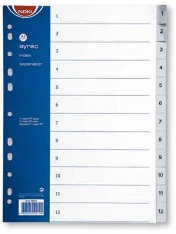 Noki Ayraç İndex 59012 Seperatör HD Beyaz 1-12 Rakam Plastik