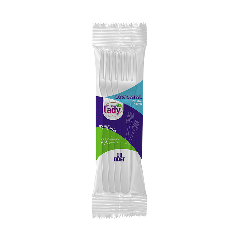 Miss Lady Lüx Plastik Çatal 10'lu
