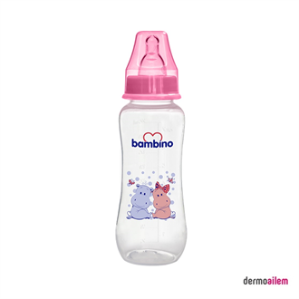 Bambino Oval Kavramalı PP Biberon 250 Ml Pembe