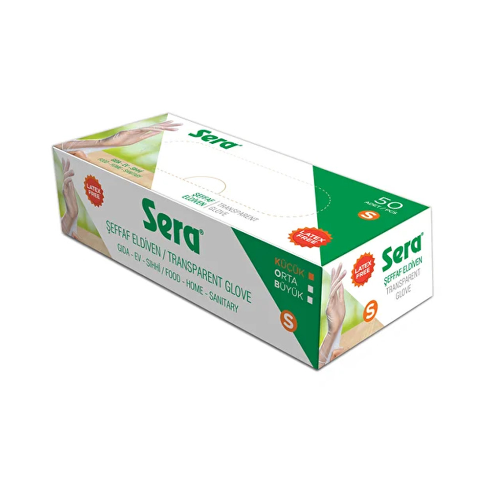 Sera Şeffaf  Eldiven Küçük Boy 50 li