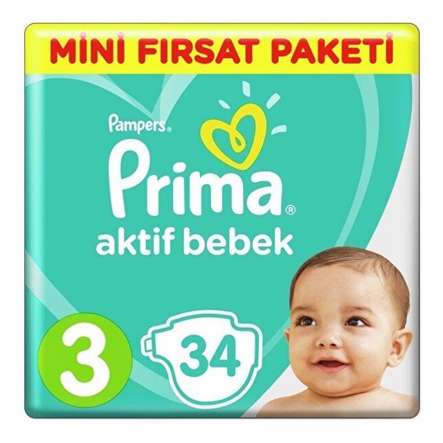 Prima Aktif Bebek Mini Fırsat Paketi (3) Midi 34'lü