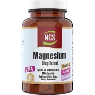 NCS Magnezyum Bisglisinat Çinko B6 Folik Asit 60 Tablet