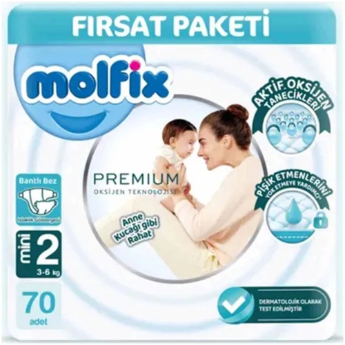 Molfix Premium Bebek Bezi Fırsat Paketi Mini (2) 70'li