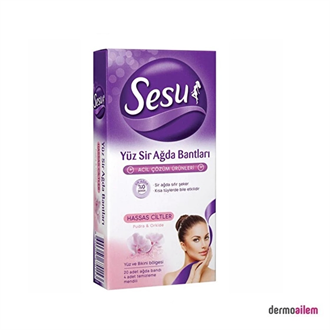 Sesu Yüz Sir Ağda Bantları Hassas Ciltler 20 Adet