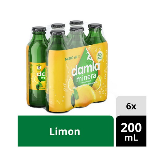 Damla Minera Limon Aromalı Gazlı İçecek 6x200 ml