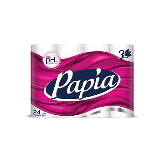 Papia Tuvalet Kağıdı 3 Katlı 24 Rulo