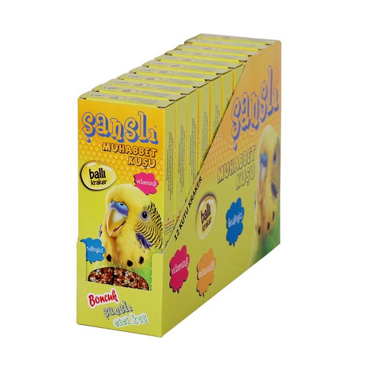 Şanslı Muhabbet Kuşu Ballı Kraker 100 gr