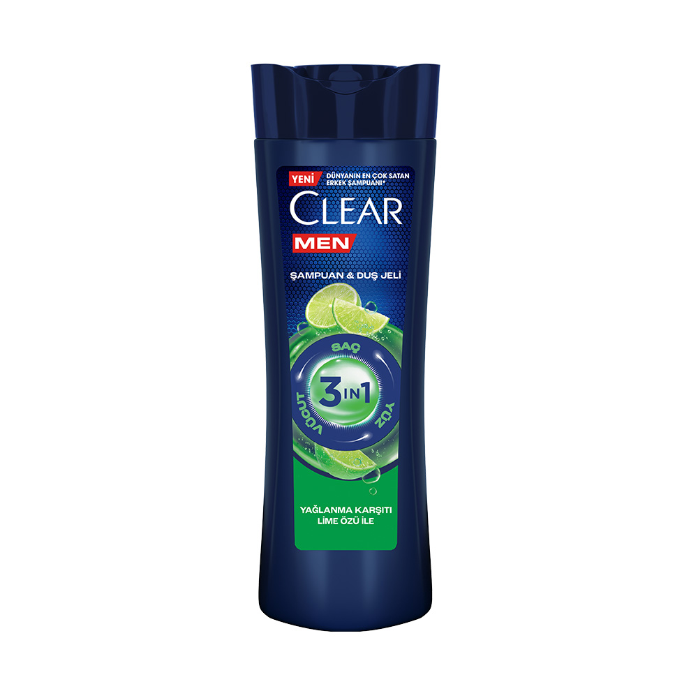 Clear Men Şampuan & Duş Jeli 3 in 1 Yağlanma Karşıtı Lime Özlü 350 ml