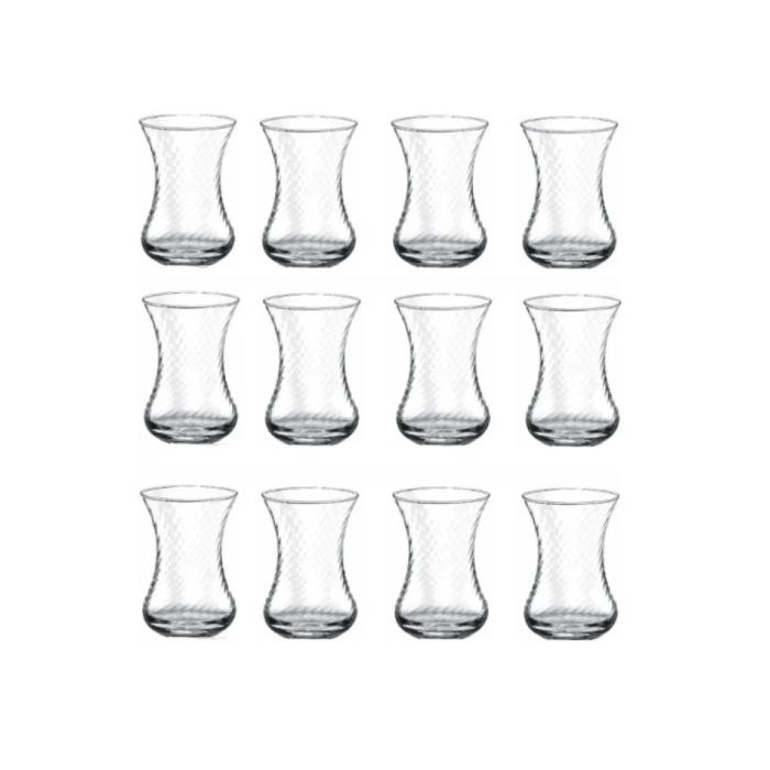 Paşabahçe Çay Bardağı 12'li Optik İnce Belli
