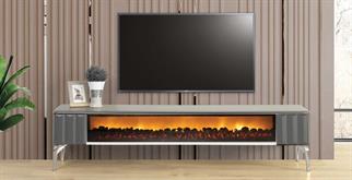 Cagiz Moskova Şömineli TV Ünitesi / Antrasit-Gümüş