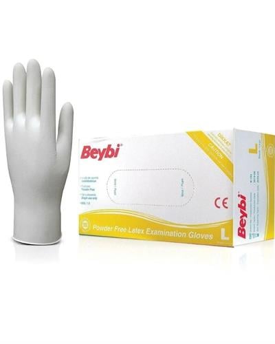 Beybi Pudrasız Latex Muayene Eldiveni Large 100'lü Paket