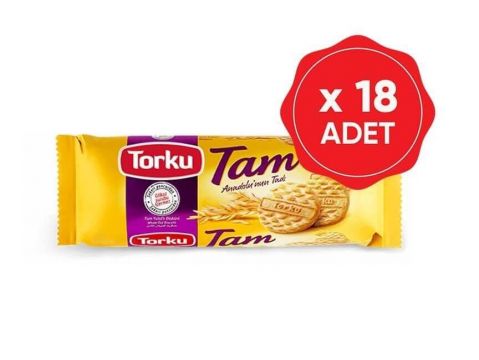 Torku Tam Yulaflı Bisküvi 125 Gr x 18 Adet