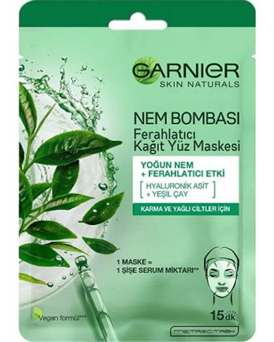 Garnier Kağıt Yüz Maskesi Ferahlatıcı Nem Bombası 28 Gr