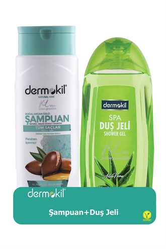 Dermokil Argan Şampuan 400 ml + Aloe Vera Duş Jeli 500 ml